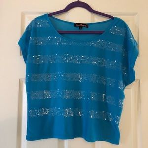 Sparkly turquoise T-shirt